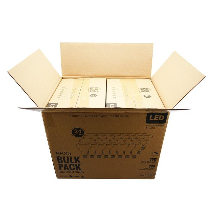 65-Watt Equivalent BR30 Dimmable LED Light Bulb Daylight (24-Pack)