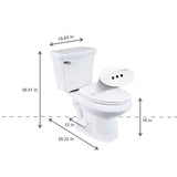 2-pc. 1.28 GPF Single Flush Elongated Toilet with Patented Overflow Protection Technology in White with Seat - Super Arbor