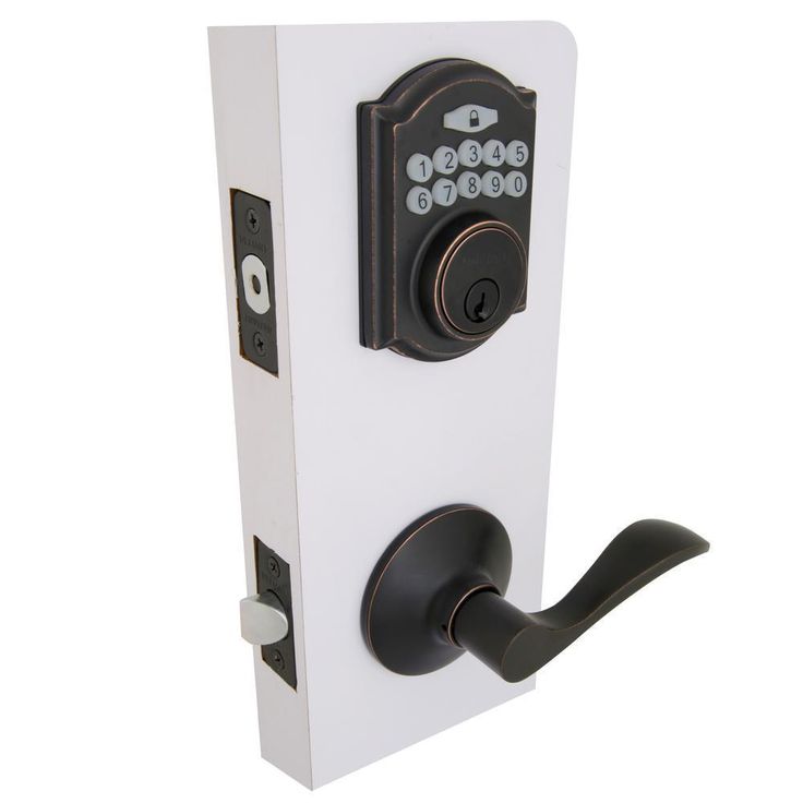 Castle Aged Bronze Electronic Single Cylinder Deadbolt with Naples Passage Lever Combo Pack