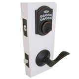 Castle Aged Bronze Single Cylinder Electronic Keypad Deadbolt with Passage Naples Lever Combo Pack