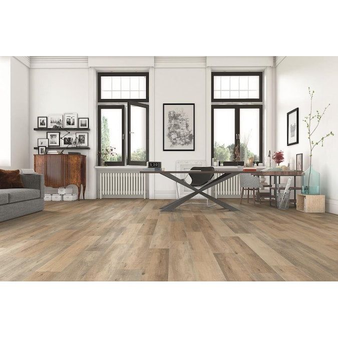 Style Selections Style Selection Urbanite Oak 8-mm T x 8-in W x 50-in L Water Resistant Wood Plank Laminate Flooring (23.92-sq ft / Carton)