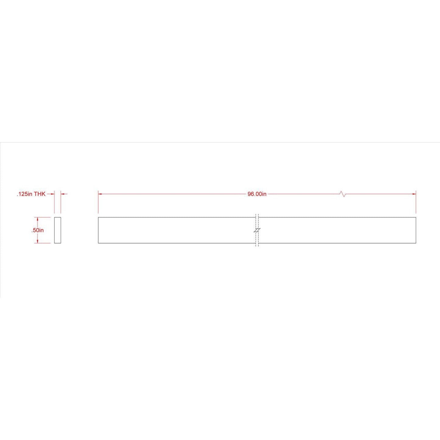 Boltmaster 0.125 in. x 0.5 in. x 8 ft. Weldable Aluminum Flat Bar, 1-Pack