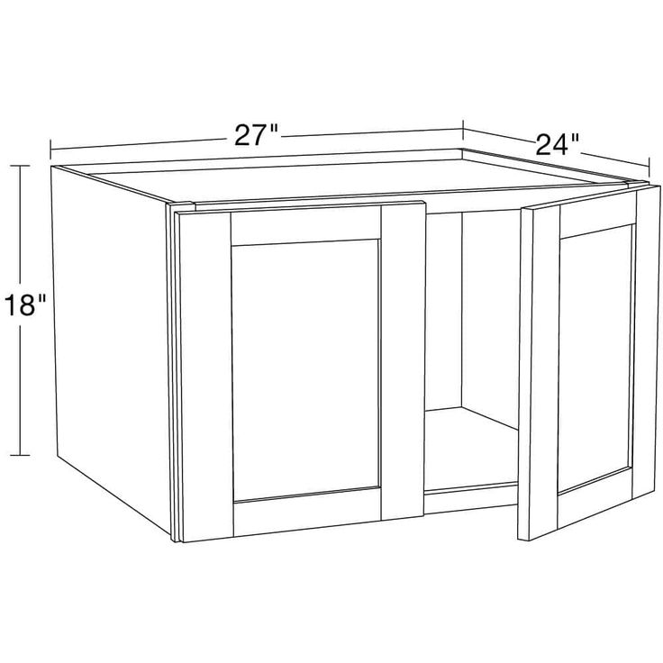 Home Decorators Collection Washington Vesper White Plywood Shaker Stock Assembled Wall Kitchen Cabinet 24 in. x 18 in. x 27 in. Soft Close