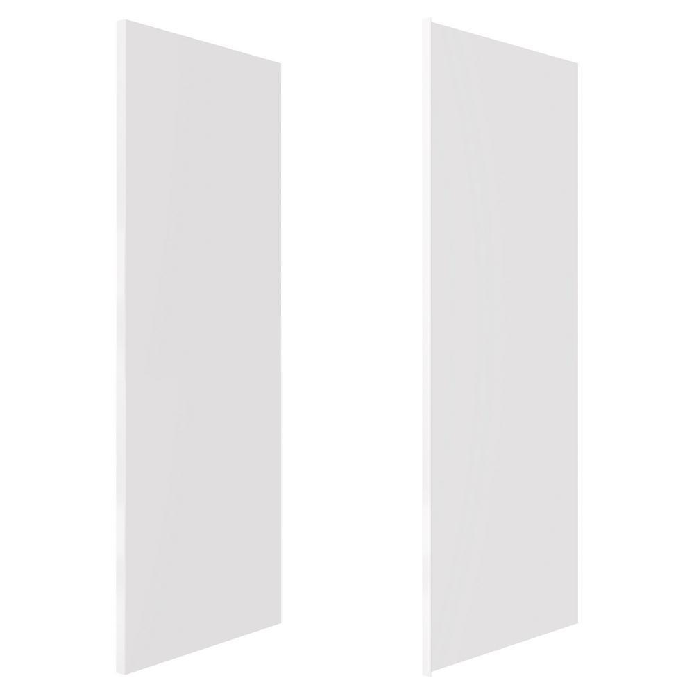 36 in. x 98 in. 2-Piece Glue-Up Alcove Side Shower and Bath Wall Set in Dove White - Super Arbor