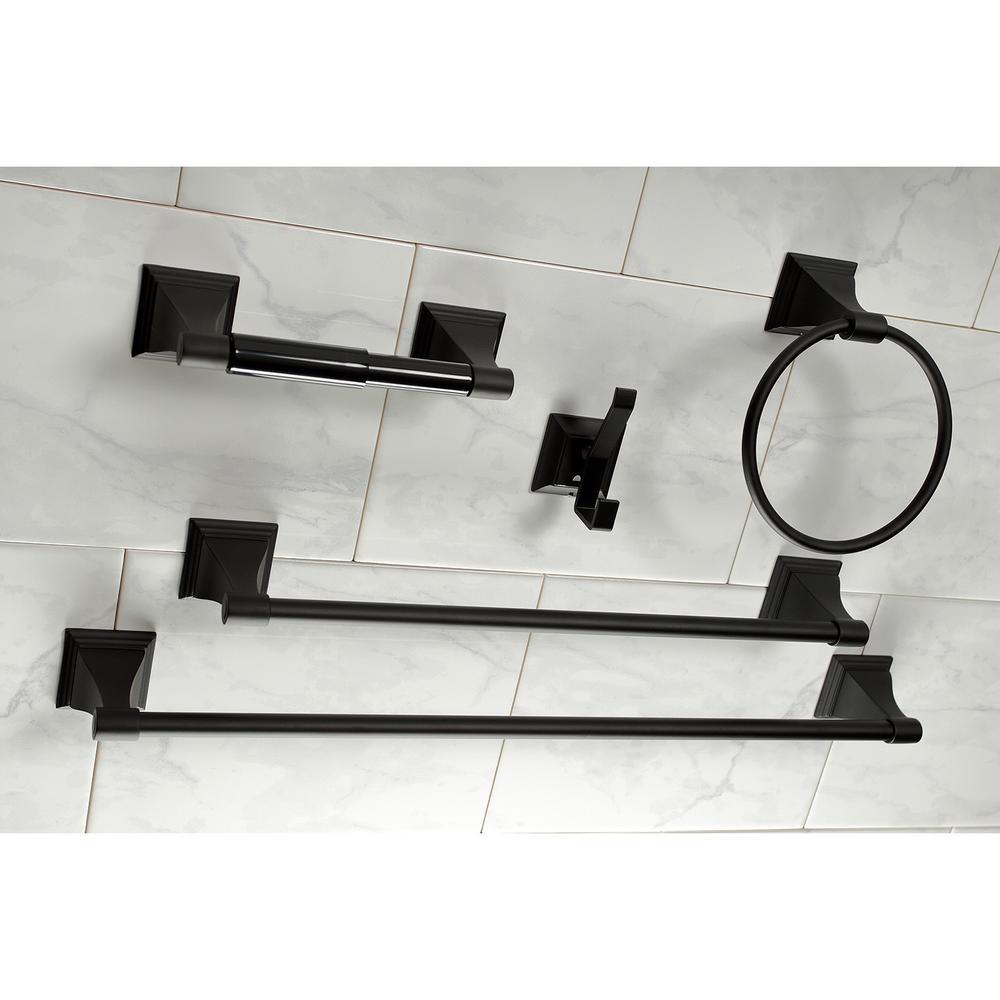 Monarch 5-Piece Bathroom Accessory Set in Black - Super Arbor