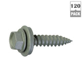 #9 x 1 in. Steel External Hex Head Washer Sharp Point Roofing Screws (120-Pack)
