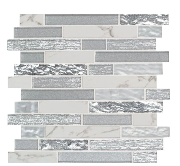 Whistler Ice Interlocking 11.81 in. x 12 in. x 8mm Glass Mesh-Mounted Mosaic Tile (9.7 sq. ft. / case)