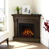 Chateau 41 in. Corner Electric Fireplace in Dark Walnut - Super Arbor