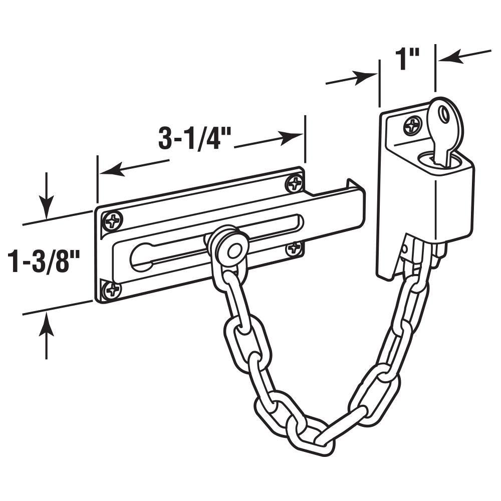 Satin Nickel, Keyed Chain Door Guard - Super Arbor