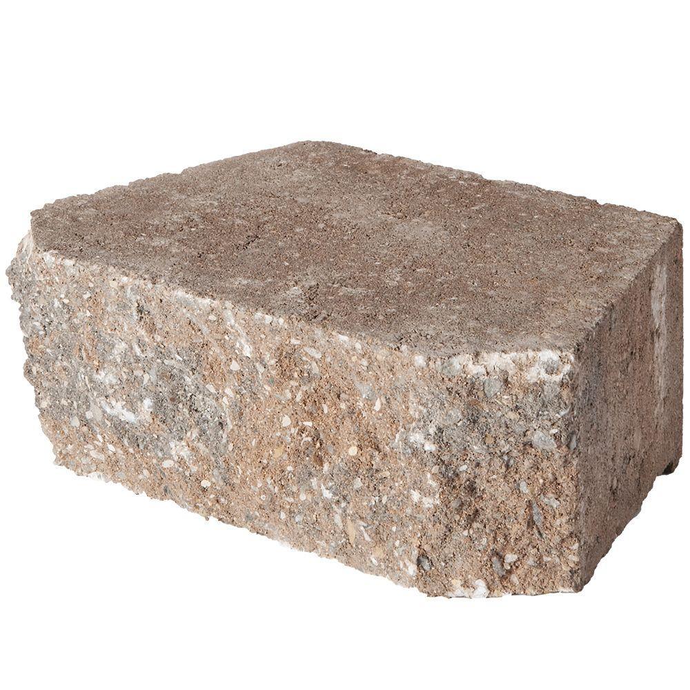 4 in. x 11.75 in. x 6.75 in. Pewter Concrete Retaining Wall Block - Super Arbor