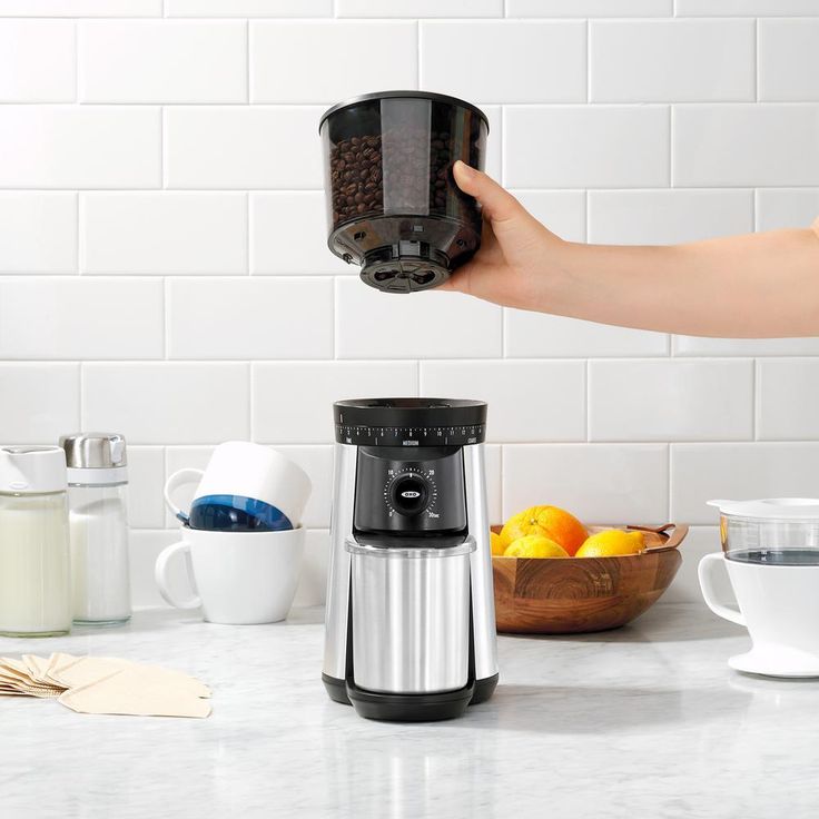 16 oz. Stainless Steel Conical Coffee Grinder with Adjustable Settings