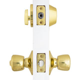 Waterbury Polished Brass Keyed Entry Door Knob with Single Cylinder Deadbolt Combo Pack Master Pinned - Super Arbor