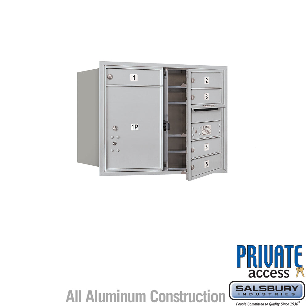 6 Door High Recessed Mounted 4C Horizontal Mailbox with Private Access - Front Loading