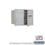 Salsbury 3700 Horizontal Series Recessed Mount Mailbox, 5 Compartments + 1 Parcel Locker