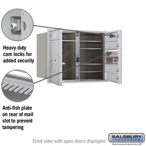 6 Door High Recessed Mounted 4C Horizontal Mailbox with Parcel Locker - Aluminum - USPS Access
