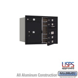 6 Door High Recessed Mounted 4C Horizontal Mailbox with Parcel Locker - Black, USPS Approved