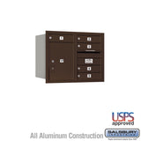 6 Door High Recessed Mounted 4C Horizontal Mailbox with Parcel Locker - Rear Loading