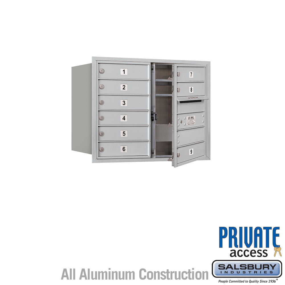 6 Door High Recessed Mounted 4C Horizontal Mailbox with Private Access - Front Loading