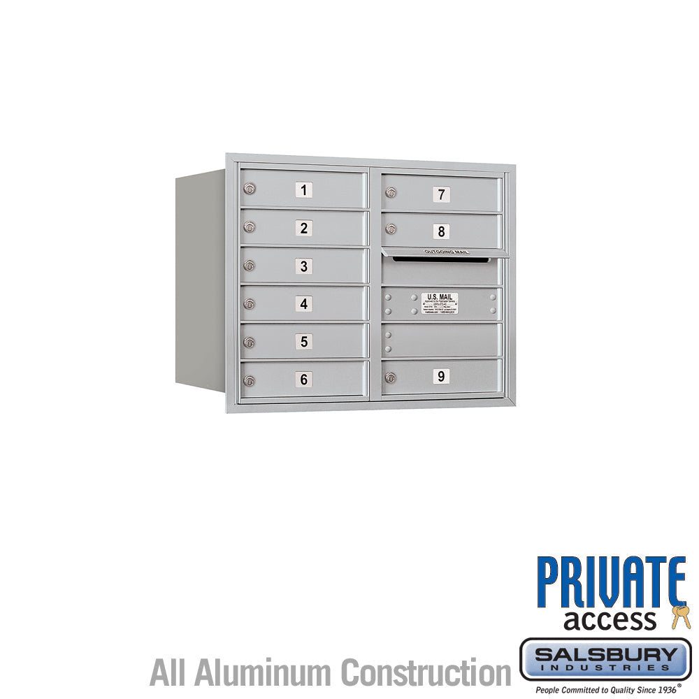6 Door High Recessed Mounted 4C Horizontal Mailbox with 9 Doors - Rear Loading