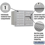 6 Door High Recessed Mounted 4C Horizontal Mailbox with 9 Doors - Rear Loading