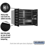 6 Door High Recessed Mounted 4C Horizontal Mailbox with 9 Compartments in Black with USPS Access