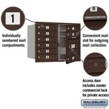 6 Door High Recessed Mounted 4C Horizontal Mailbox with Private Access - Front Loading