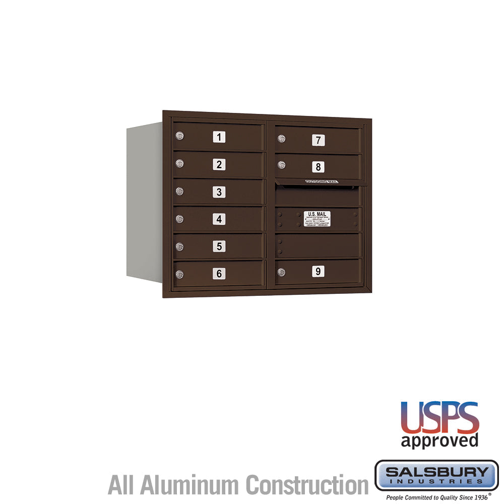 6 Door High Recessed Mounted 4C Horizontal Mailbox with USPS Access - Rear Loading