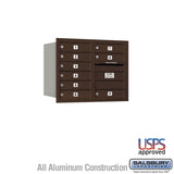 6 Door High Recessed Mounted 4C Horizontal Mailbox with USPS Access - Rear Loading