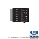 6 Door High Recessed Mounted 4C Horizontal Mailbox with Private Access - Black