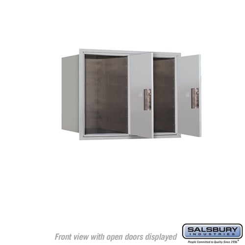 6 Door High Recessed Mounted 4C Horizontal Parcel Locker with 2 Parcel Lockers - Rear Loading