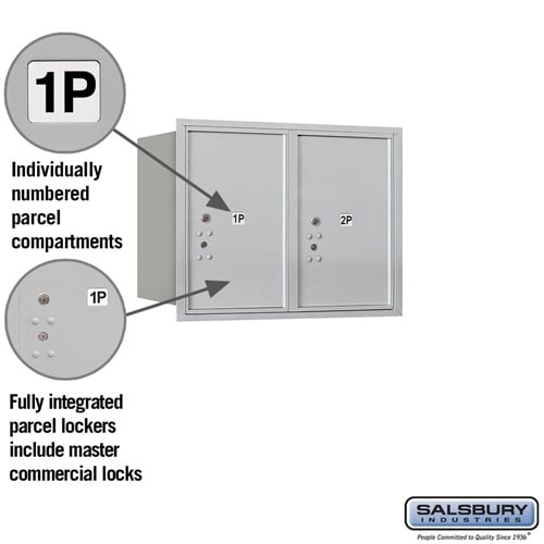 6-Door High Recessed Mounted Parcel Locker with Rear Loading
