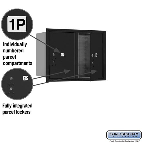 6-Door High Recessed Mounted Parcel Locker with USPS Access - Black