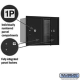 6-Door High Recessed Mounted Parcel Locker with USPS Access - Black