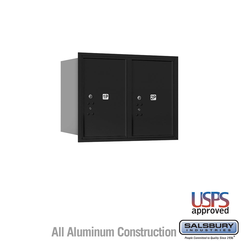 6 Door High Recessed Mounted 4C Horizontal Parcel Locker with USPS Access - Rear Loading