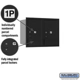 6 Door High Recessed Mounted 4C Horizontal Parcel Locker with USPS Access - Rear Loading