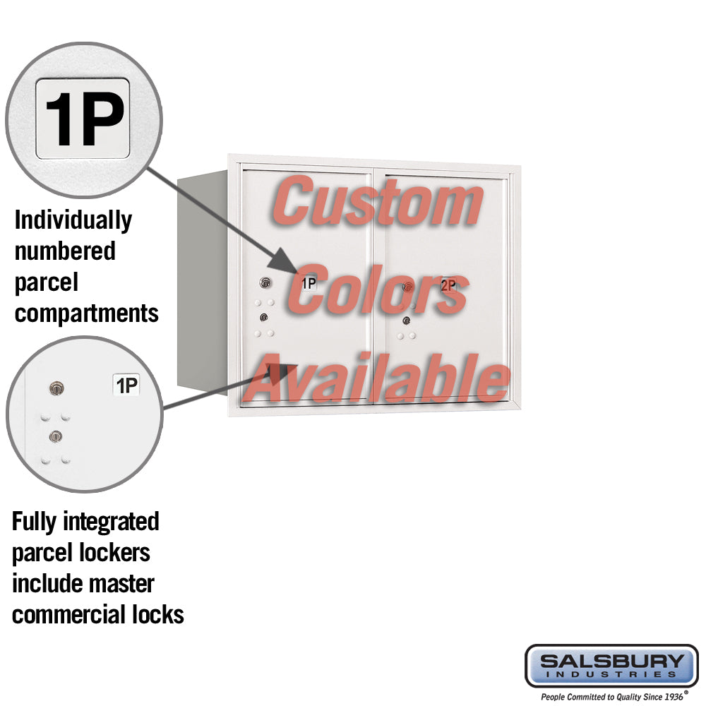 Recessed Mounted 4C Parcel Locker - Double Column - Rear Loading - Private Access