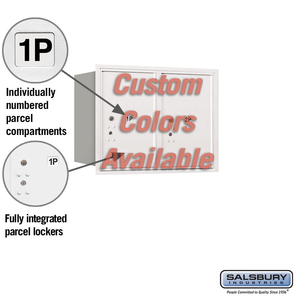 Recessed Mounted 4C Parcel Locker - Double Column, Rear Loading