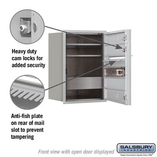 6 Door High Recessed Mounted 4C Horizontal Mailbox with Private Access - Front Loading