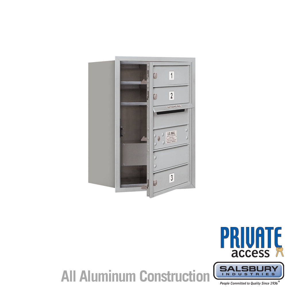 6 Door High Recessed Mounted 4C Horizontal Mailbox with Private Access - Front Loading