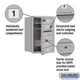 6 Door High Recessed Mounted 4C Horizontal Mailbox with USPS Access - Front Loading