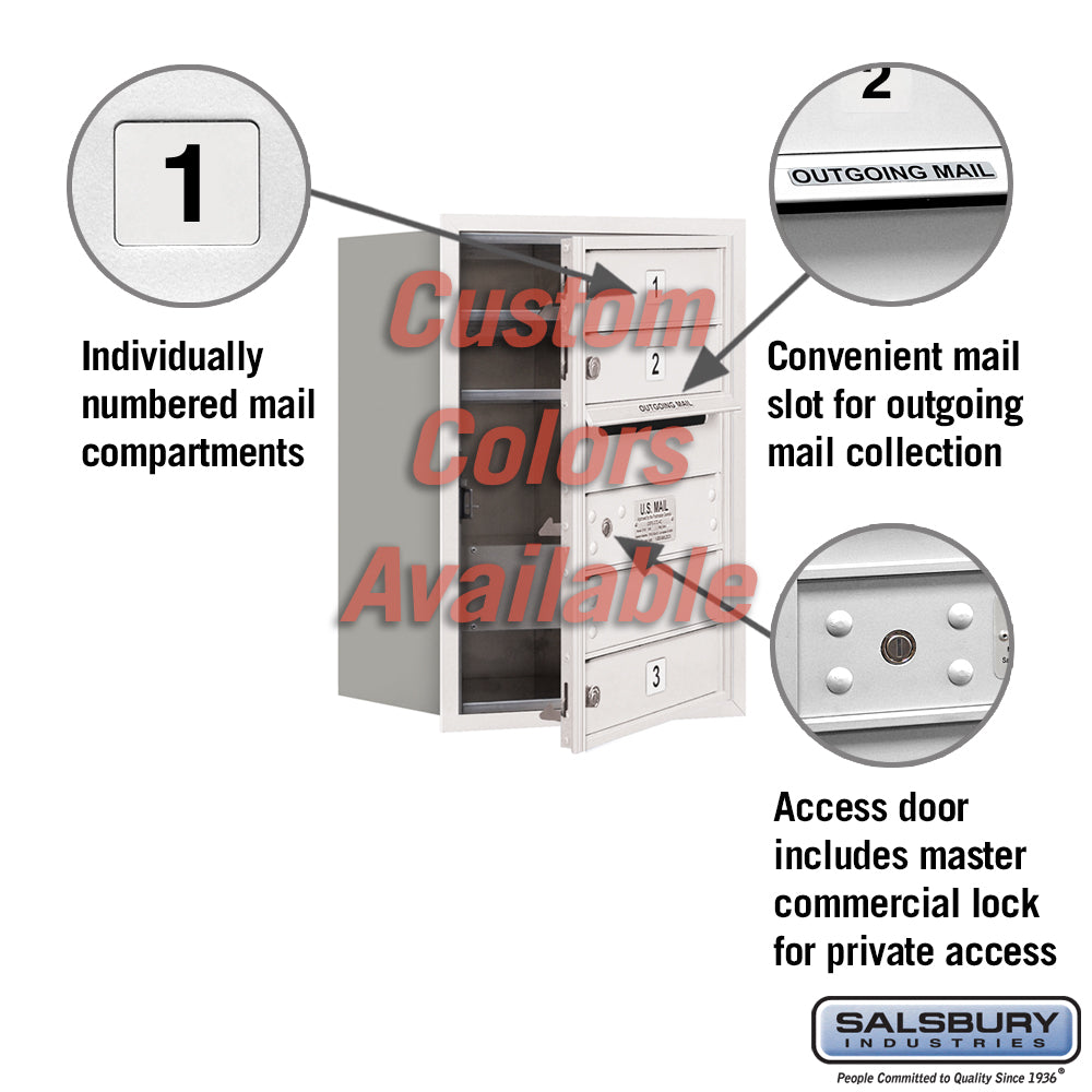 Recessed Mounted 4C Horizontal Mailbox - 6 Door High Unit - Front Loading - Private Access