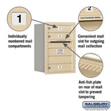 6 Door High Recessed Mounted 4C Horizontal Mailbox with USPS Access, Rear Loading, Sandstone