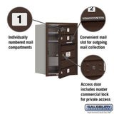 6 Door High Recessed Mounted 4C Horizontal Mailbox with Private Access - Front Loading
