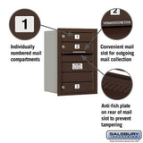 6-Door High Recessed Mounted Bronze Mailbox with Private Rear Loading Access