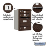 6 Door High Recessed Mounted 4C Horizontal Mailbox with USPS Access - Rear Loading