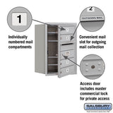 6 Door High Recessed Mounted 4C Horizontal Mailbox with Private Access - Front Loading