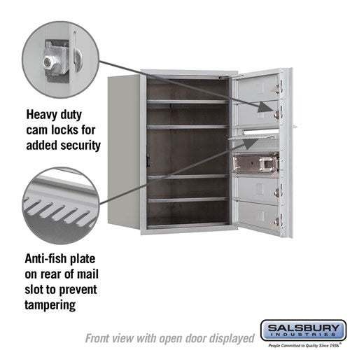 6 Door High Recessed Mounted 4C Horizontal Mailbox with Private Access - Front Loading