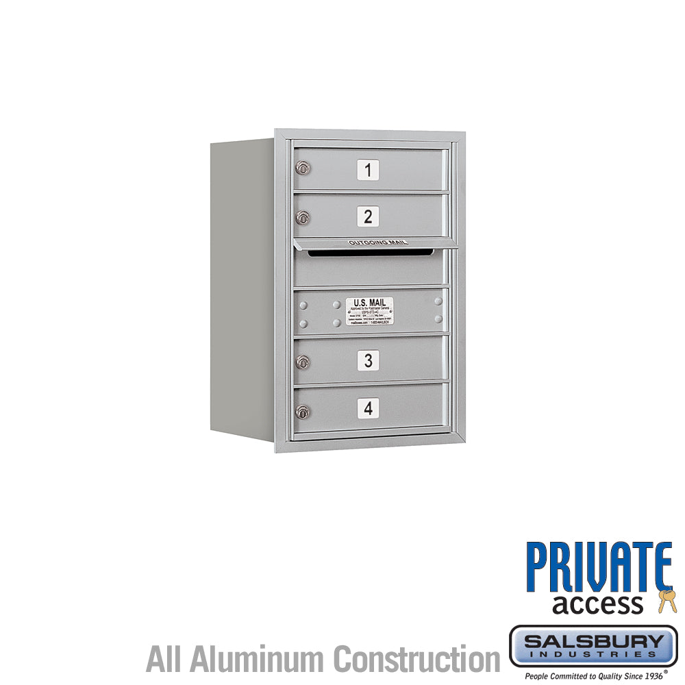 6 Door High Recessed Mounted 4C Horizontal Mailbox with Private Access - Rear Loading