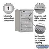 6 Door High Recessed Mounted 4C Horizontal Mailbox with USPS Access - Rear Loading