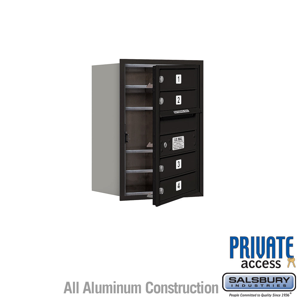 6-Door High Recessed Mounted 4C Horizontal Mailbox with Private Access - Black